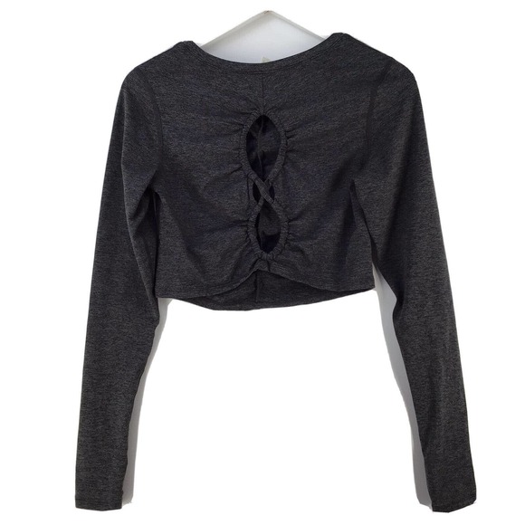 FP movement long sleeved Gray Athletic Exercise Crop top Size Medium - Picture 1 of 11